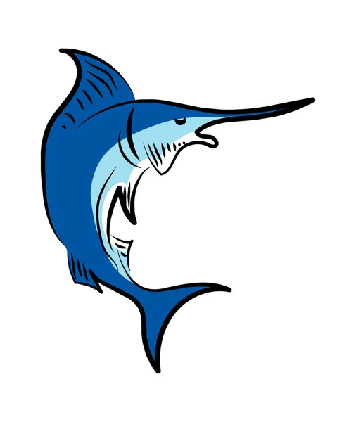 Astratto Marlin Fish Logo Stock Illustrazione Logo Vettoriale — Vettoriale Stock