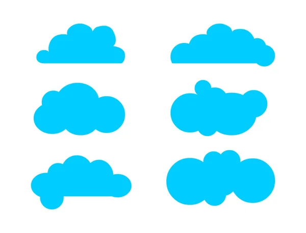 Siluetas Nubes Conjunto Vectores Nubes Formas Elementos Signo Para Pronóstico — Vector de stock