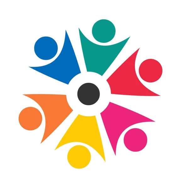 Teamwerk Logo Vector Illustratie Geïsoleerd Witte Achtergrond — Stockvector