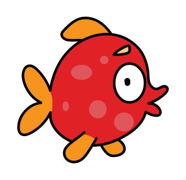 Şirin Çizim Balığı Çizim Vektörü