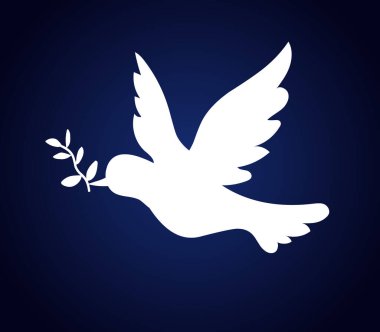 Dove, peace vector line icon, sign, illustration on background, clipart