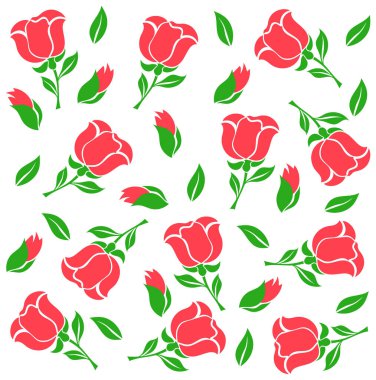 Gül Çiçeği Vektörü desensiz stok çizimi 