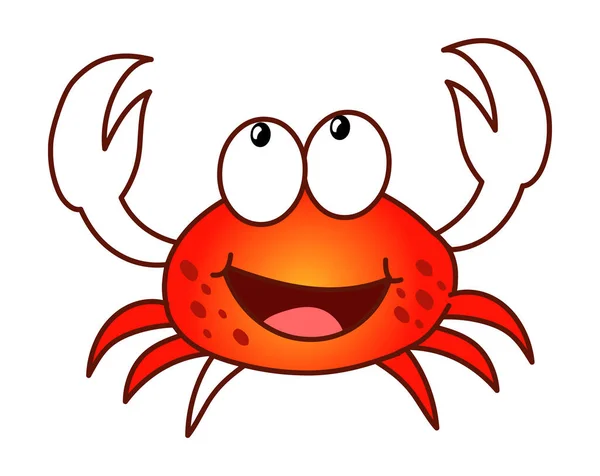 Desenhos Animados Crab Vector Ilustração Simling Cartoo Crab — Vetor de Stock