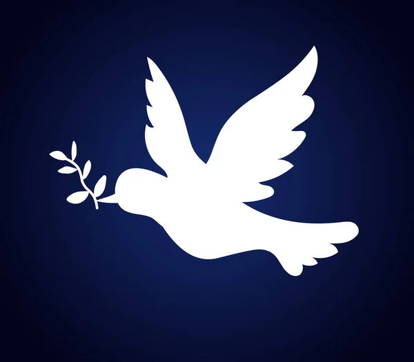 Dove Peace Vector Line Icon Sign Illustration Background — Stock Vector