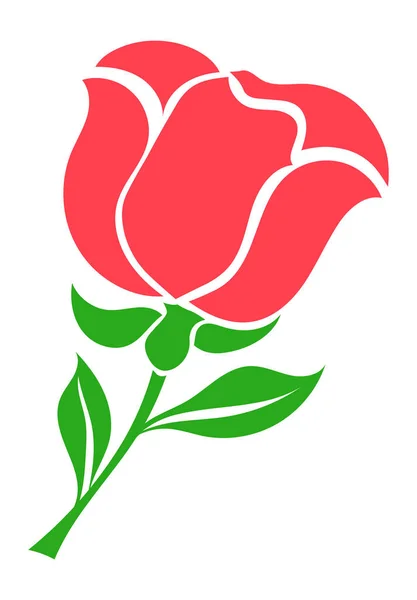 Różowy Rose Ikona Akcji Ilustracja Wektor Izolowany Białym Tle — Wektor stockowy