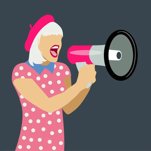 Young Woman Speaks Megaphone Stock Illustration Vector Royalty Free Stock Vectors