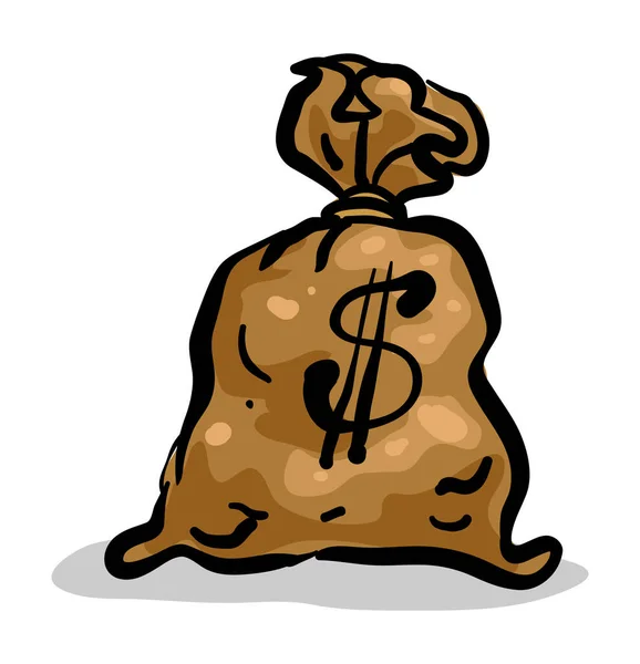 Ícone Vetor Saco Dinheiro Ilustração Desenho Animado Moneybag Ilustração Estoque — Vetor de Stock