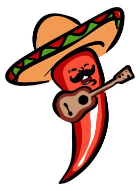 Cinco de Mayo tasarım elementi chilli stok illüstrasyon vektörü