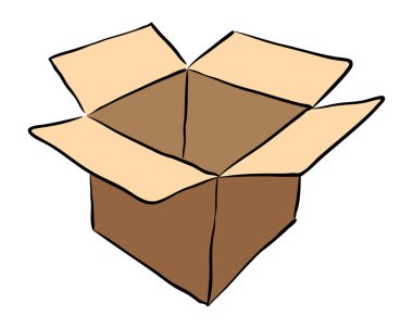 karton kutu kutu nesne modeli, Vektör İllüstrasyonu