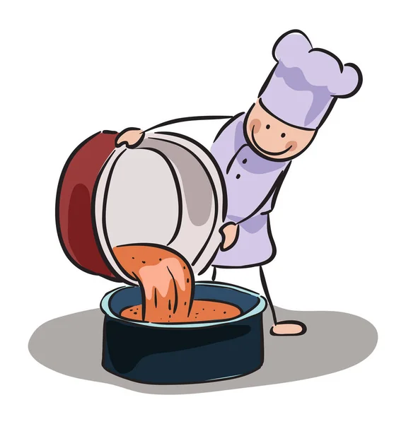 Stick Chef Σχήμα Προετοιμασία Διάνυσμα Εικονογράφηση Τροφίμων — Διανυσματικό Αρχείο