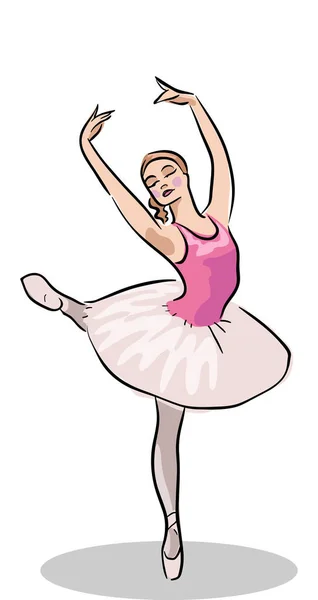 Drawing Ballerinas Stock Illustration Ballet Dancer Girl Vector Illustration — Stock Vector