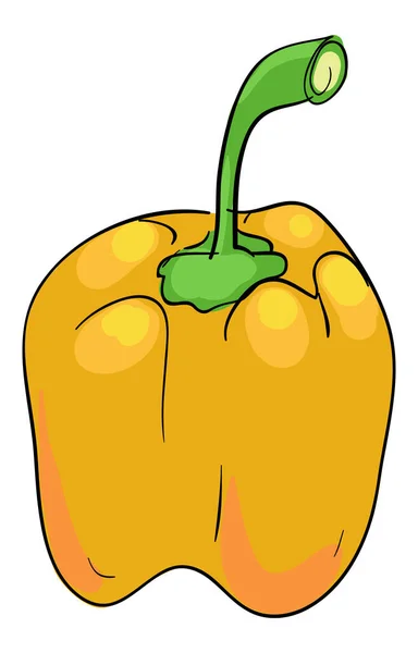 Capsicum Lub Bell Pepper Ilustracja Ilustracji Zdjęcie Izolowane Białym Tle — Wektor stockowy