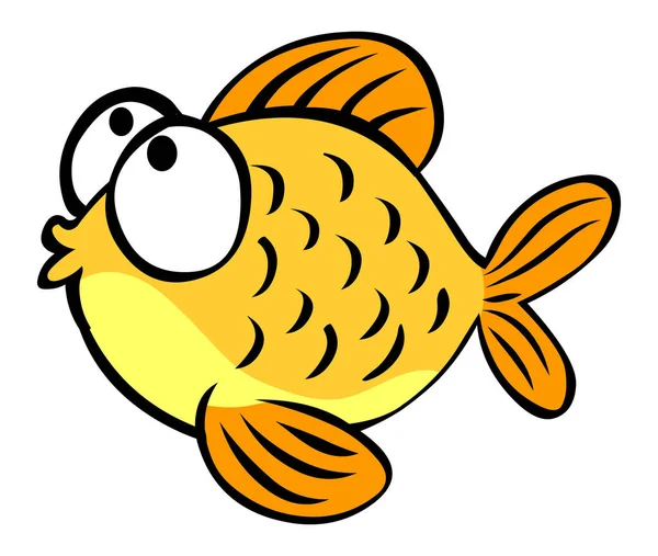 Carino Cartone Animato Vettore Illustrazione Pesce Isolato Sfondo Bianco — Vettoriale Stock