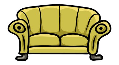 Beyaz arka planda rahat bir kanepe. hisse illüstrasyon vektörü