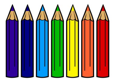 çok renkli pensiller soyut vektör illüstrasyon stoku çizimi ayarladı