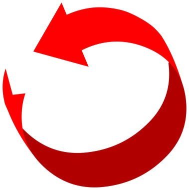 Soyut Ok Çemberi simgesi resimleme vektörü beyaz arkaplanda izole edildi