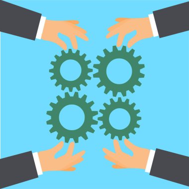 Eller dişli tekerlek iş illüstrasyon vektörü