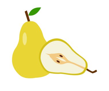 Beyaz arka planda izole edilmiş armut çizim vektörü