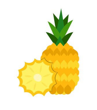 Beyaz arkaplanda izole edilmiş ananas çizim vektörü