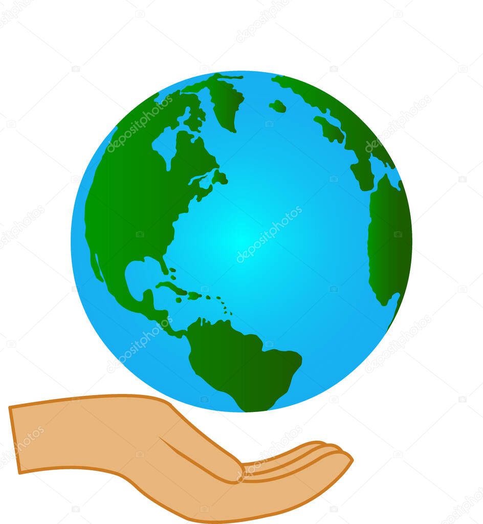 Save the earth logo vector illustration 