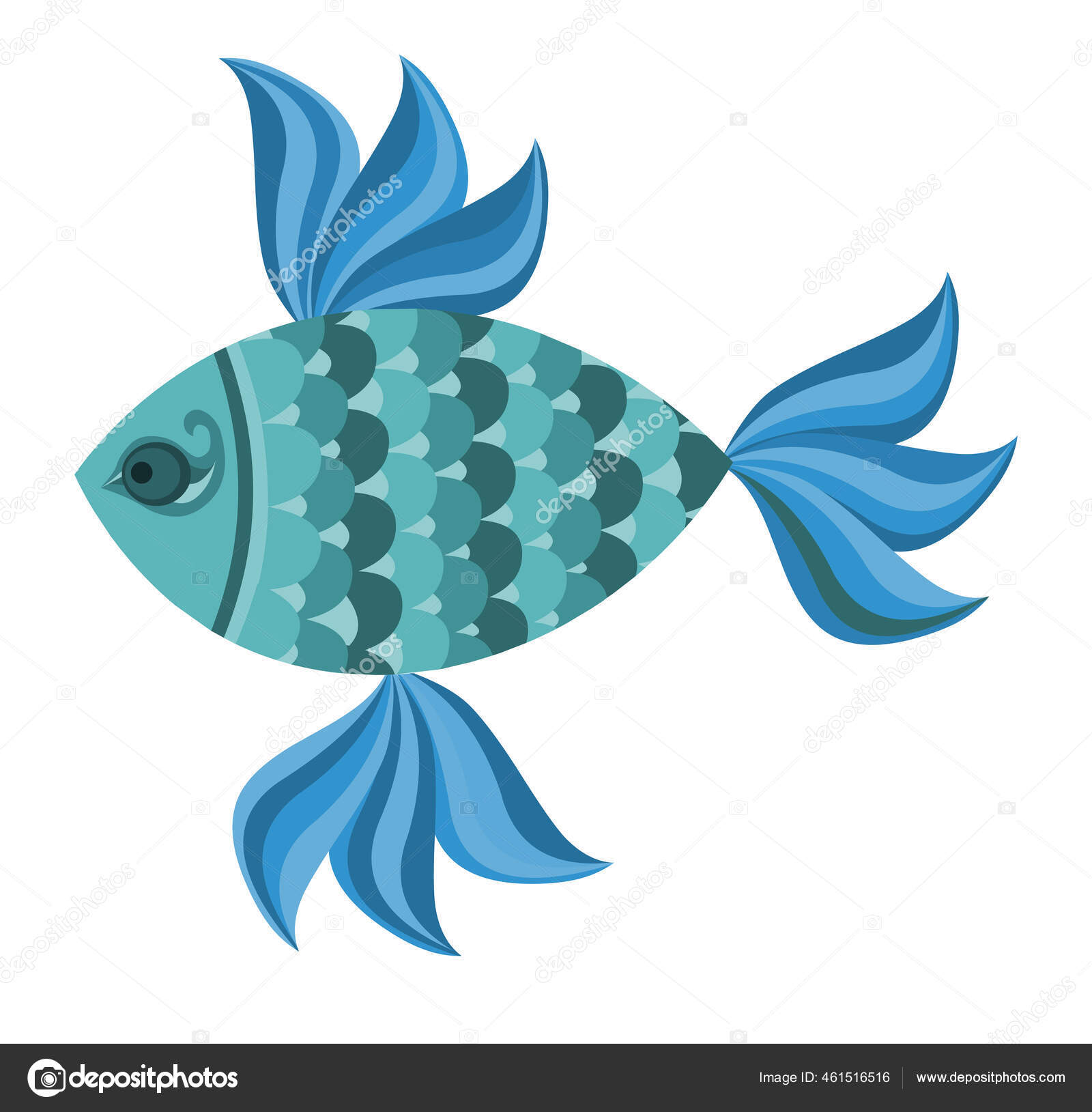 Vektor Gambar Ikan Hias Diisolasi Pada Latar Belakang Putih Stok Vektor CarrotStudios 461516516