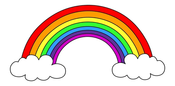 Dibujos Animados Arco Iris Aislado Vector Ilustración — Vector de stock