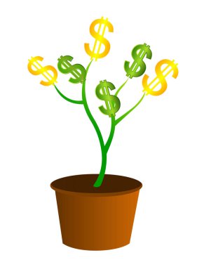 Dolar sembollü para fabrikası beyaz arka planda izole