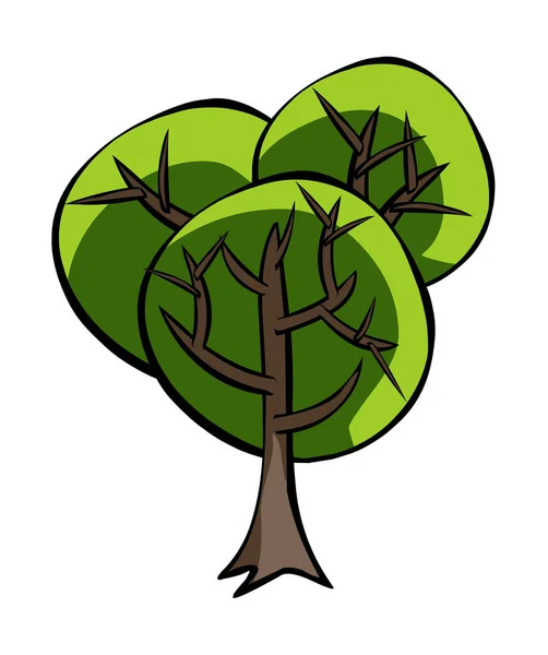 Árbol Grande Doodle Vector Aislado Sobre Fondo Blanco — Archivo Imágenes Vectoriales