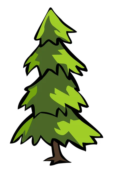 Elegant Pine Tree Illustration Vector Isolated White Background — Stock Vector