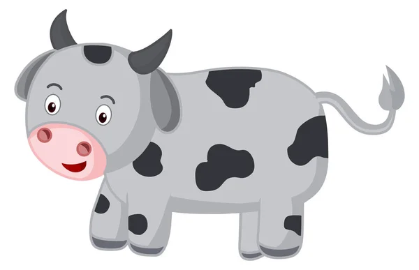 Dibujos Animados Vaca Vector Ilustración Aislado Sobre Fondo Blanco — Vector de stock