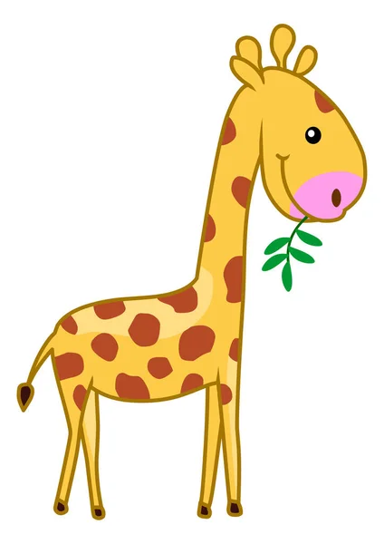 Illustration Personnage Bande Dessinée Girafe Vecteur Isolé Sur Fond Blanc — Image vectorielle
