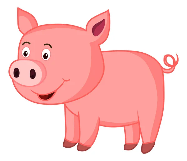 Cartoon Pig Illustration Vektor Isoliert Auf Weißem Hintergrund — Stockvektor