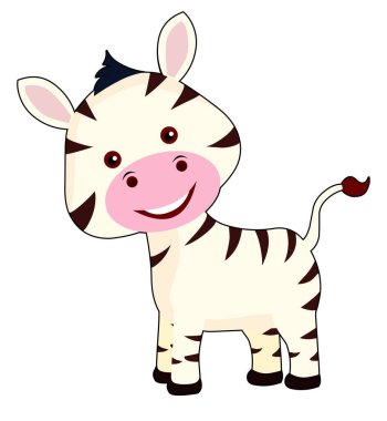 Tatlı karikatür zebra vektör çizimi