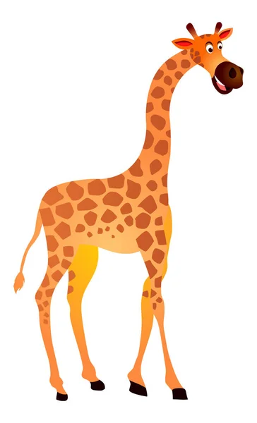 Giraffa Africano Animale Vettore Illustrazione Isolato Sfondo Bianco — Vettoriale Stock