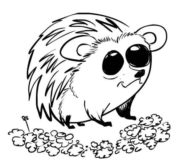 Hedgehog Ručně Kreslený Ilustrační Vektor Izolovaný — Stockový vektor