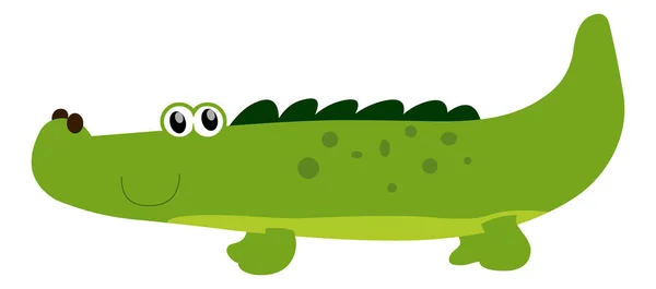 Illustration Vectorielle Dessin Animé Crocodile Isolée Sur Fond Blanc — Image vectorielle