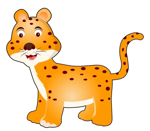 Cheetah Εικονογράφηση Κινουμένων Σχεδίων Διάνυσμα Απομονωμένο Λευκό Φόντο — Διανυσματικό Αρχείο