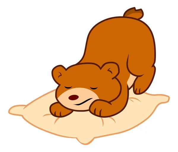 Cute Bear Sleeping Cartoon Illustration Vector Isolated — Stock Vector
