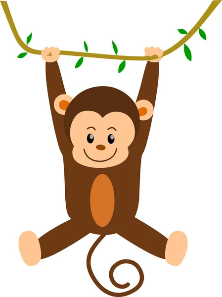 Swinging Monkey Vector Dibujos Animados — Vector de stock