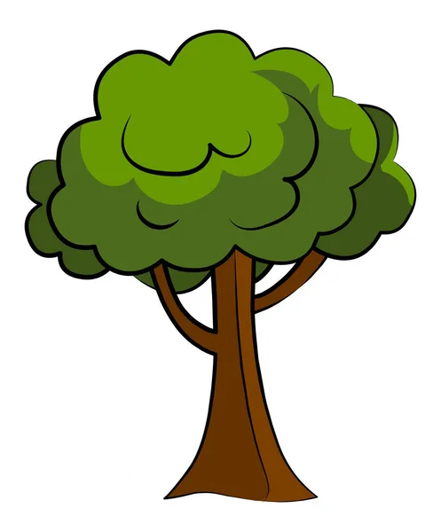 Pohon Kartun Mengisolasi Vektor Pada Latar Belakang Putih - Stok Vektor