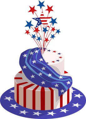 4 Temmuz pasta vektörü stok resmi