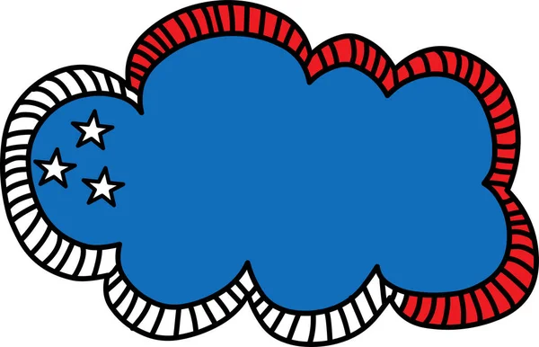 Nuage Patriotique Juillet Art Doodle — Image vectorielle