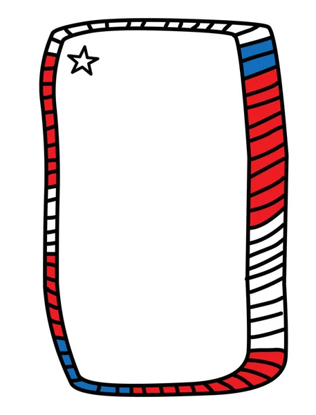 Cadre Patriotique Juillet Illustration Vectorielle Art Doodle — Image vectorielle