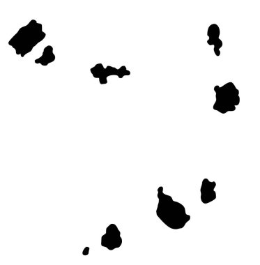 Cape Verde haritası siluet vektörü beyaz arkaplanda izole edildi