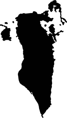 Bahreyn haritası siluet vektör çizimi