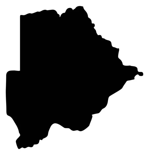 Botswana Mapa Silueta Vektor Ilustrace Bílém Pozadí — Stockový vektor
