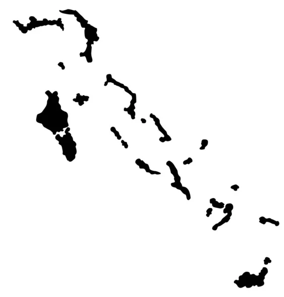 Силуэт Карты Багамских Островов Белом Фоне — стоковый вектор