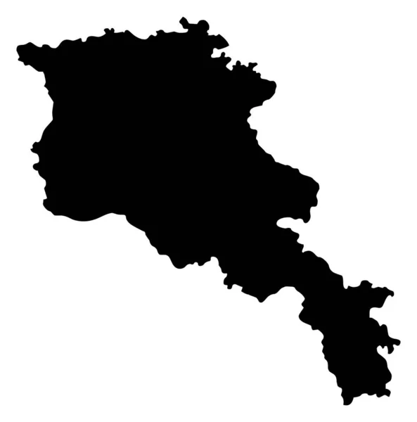 Arménia Mapa Silhueta Vetor Isolado Fundo Branco — Vetor de Stock