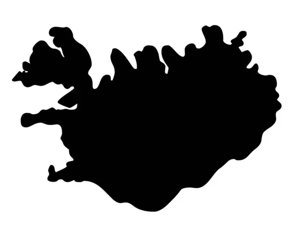 Ισλανδικός Χάρτης Silhouette Διάνυσμα Απομονωμένο Λευκό Φόντο — Φωτογραφία Αρχείου