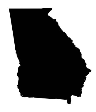 Gürcistan haritası siluet vektörü beyaz arkaplanda izole edildi